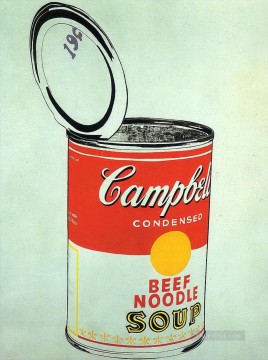 Abstracto famoso Painting - Lata de sopa Big Campbell s 19c con fideos y carne POP